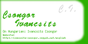 csongor ivancsits business card